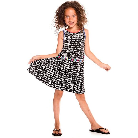 Deux par Deux Girls' Printed Dress with Tassels The Artist! size 5 - Picture 1 of 6